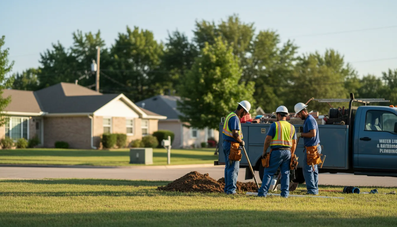 Residential water line and bathroom plumbing service in Latty, OH
